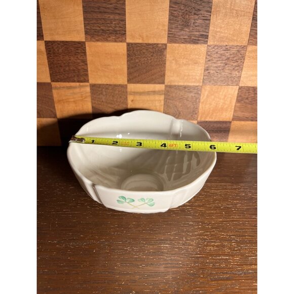 Irish Belleek Bowl with Shamrocks - Picture 3 of 5